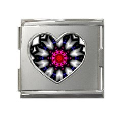 Kaleidoscope-round-metal Mega Link Heart Italian Charm (18mm) by Bedest