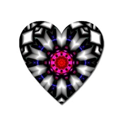 Kaleidoscope-round-metal Heart Magnet by Bedest