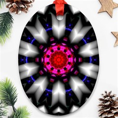 Kaleidoscope-round-metal Oval Ornament (two Sides) by Bedest