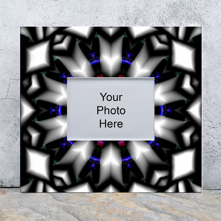 Kaleidoscope-round-metal White Wall Photo Frame 5  x 7 