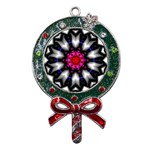 Kaleidoscope-round-metal Metal X Mas Lollipop with Crystal Ornament Front