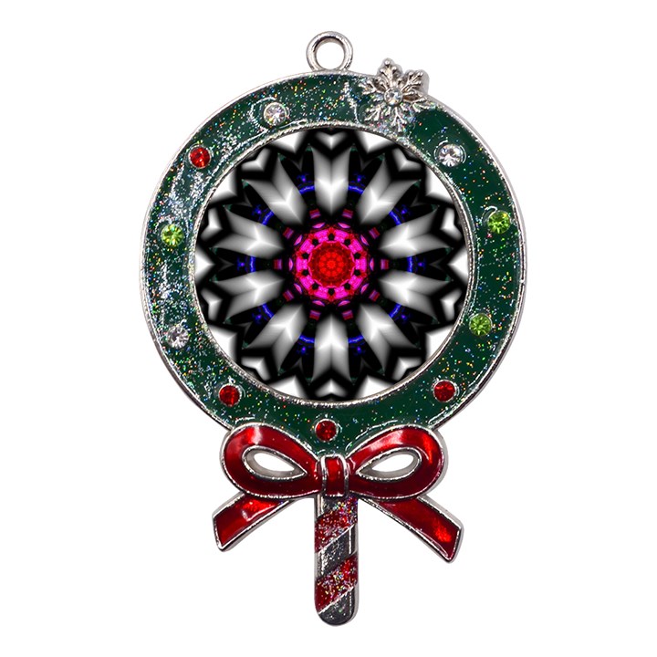 Kaleidoscope-round-metal Metal X Mas Lollipop with Crystal Ornament