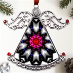 Kaleidoscope-round-metal Metal Angel with Crystal Ornament Front