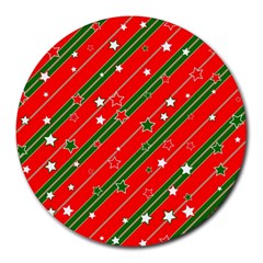 Christmas-paper-star-texture     - Round Mousepad