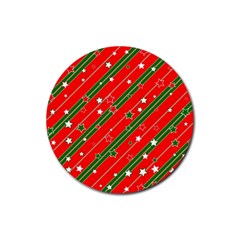 Christmas-paper-star-texture     - Rubber Coaster (Round)