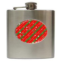 Christmas-paper-star-texture     - Hip Flask (6 oz)