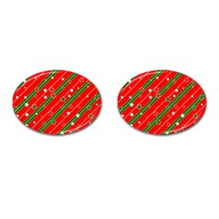 Christmas-paper-star-texture     - Cufflinks (Oval)