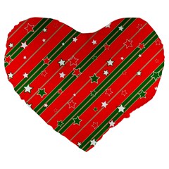 Christmas-paper-star-texture     - Large 19  Premium Heart Shape Cushions