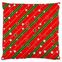 Christmas-paper-star-texture     - Large Premium Plush Fleece Cushion Case (Two Sides)