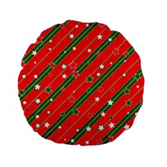 Christmas-paper-star-texture     - Standard 15  Premium Flano Round Cushions