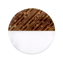 Christmas-paper-star-texture     - Classic Marble Wood Coaster (Round) 