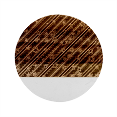 Christmas-paper-star-texture     - Marble Wood Coaster (Round)