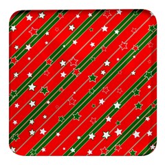 Christmas-paper-star-texture     - Square Glass Fridge Magnet (4 Pack)