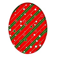 Christmas-paper-star-texture     - Oval Glass Fridge Magnet (4 Pack)