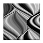 Waves-black-and-white-modern Tile Coaster Front