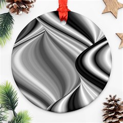 Waves-black-and-white-modern Ornament (round) by Bedest