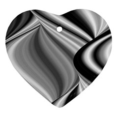 Waves-black-and-white-modern Ornament (heart)