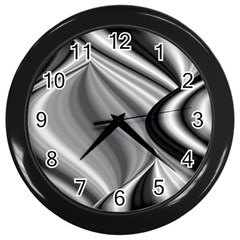 Waves-black-and-white-modern Wall Clock (black) by Bedest