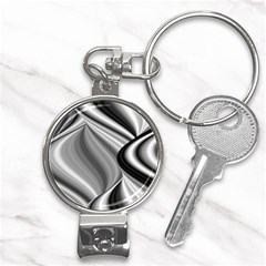 Waves-black-and-white-modern Nail Clippers Key Chain by Bedest