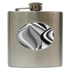 Waves-black-and-white-modern Hip Flask (6 Oz) by Bedest