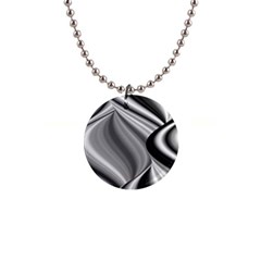 Waves-black-and-white-modern 1  Button Necklace by Bedest