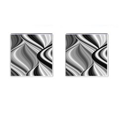 Waves-black-and-white-modern Cufflinks (square) by Bedest