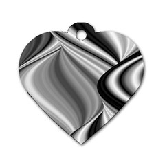 Waves-black-and-white-modern Dog Tag Heart (one Side) by Bedest