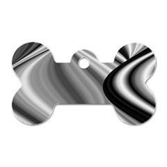 Waves-black-and-white-modern Dog Tag Bone (two Sides) by Bedest