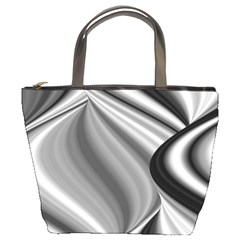 Waves-black-and-white-modern Bucket Bag by Bedest