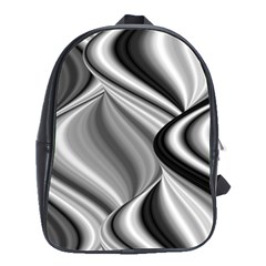 Waves-black-and-white-modern School Bag (large)