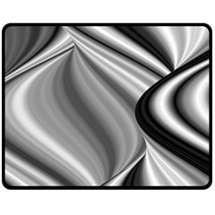 Waves-black-and-white-modern Fleece Blanket (medium) by Bedest