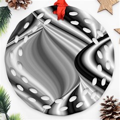 Waves-black-and-white-modern Ornament (round Filigree)