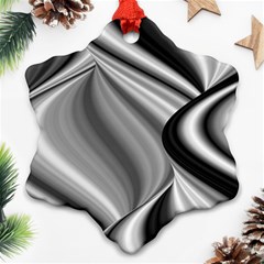 Waves-black-and-white-modern Ornament (snowflake)