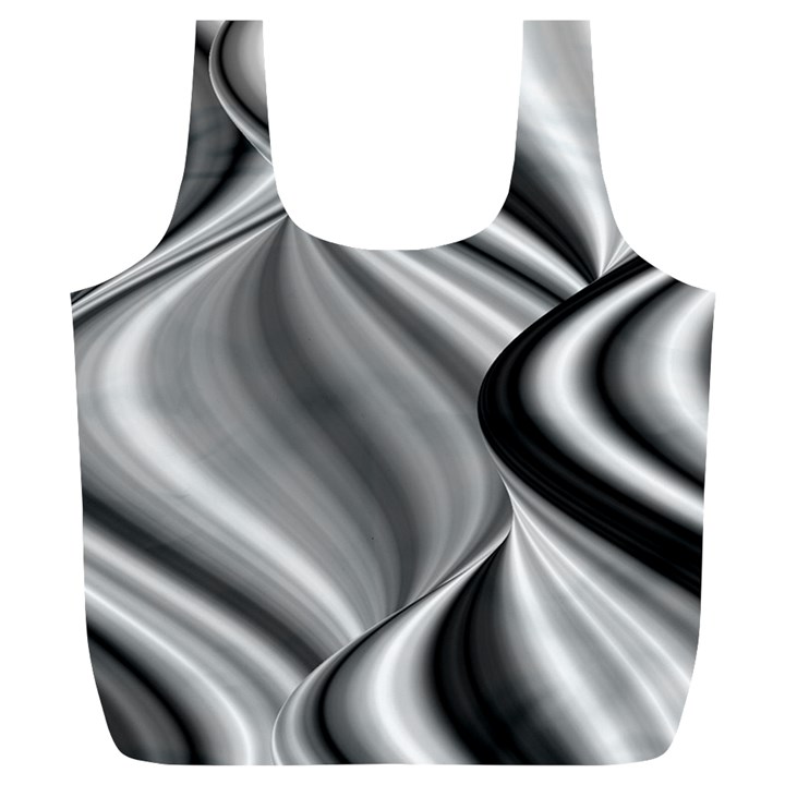 Waves-black-and-white-modern Full Print Recycle Bag (XL)