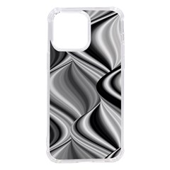 Waves-black-and-white-modern Iphone 14 Pro Max Tpu Uv Print Case