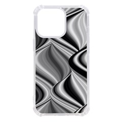 Waves-black-and-white-modern Iphone 13 Pro Tpu Uv Print Case by Bedest