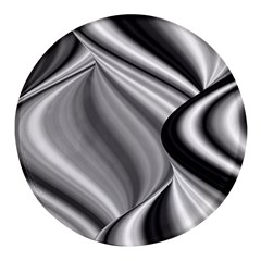 Waves-black-and-white-modern Round Glass Fridge Magnet (4 Pack) by Bedest