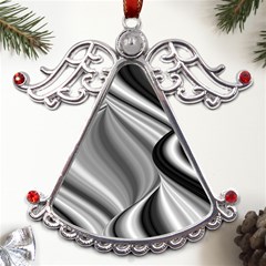 Waves-black-and-white-modern Metal Angel With Crystal Ornament by Bedest