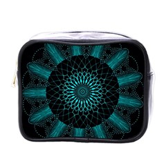 Ornament-district-turquoise Mini Toiletries Bag (one Side) by Bedest