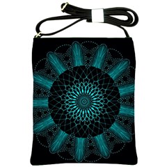 Ornament-district-turquoise Shoulder Sling Bag by Bedest