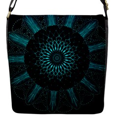 Ornament-district-turquoise Flap Closure Messenger Bag (s) by Bedest