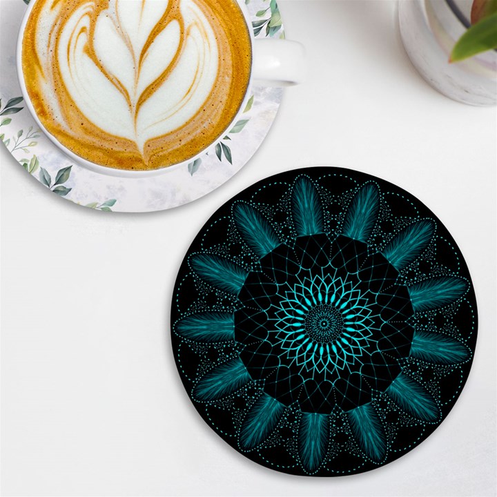 Ornament-district-turquoise UV Print Round Tile Coaster