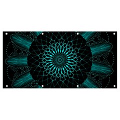 Ornament-district-turquoise Banner And Sign 8  X 4  by Bedest