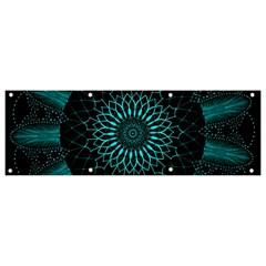 Ornament-district-turquoise Banner And Sign 9  X 3  by Bedest