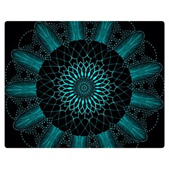 Ornament-district-turquoise Premium Plush Fleece Blanket (medium) by Bedest