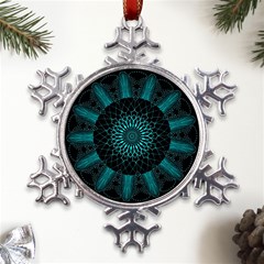 Ornament-district-turquoise Metal Large Snowflake Ornament by Bedest