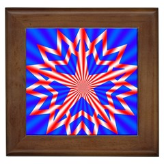 Star-explosion-burst-usa-red Framed Tile by Bedest