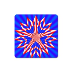 Star-explosion-burst-usa-red Square Magnet by Bedest