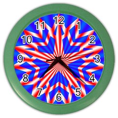 Star-explosion-burst-usa-red Color Wall Clock by Bedest