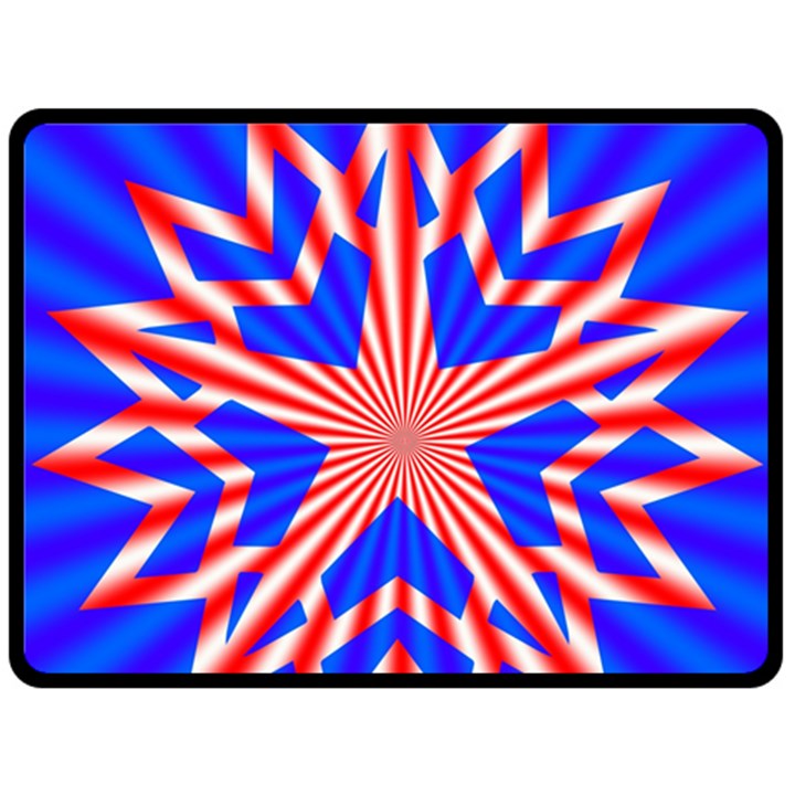 Star-explosion-burst-usa-red Fleece Blanket (Large)